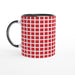 Tasse kariert - rot/weiß, verschiedene Farben