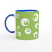 Tasse mit Kreisen - grün/weiß, verschiedene Farben