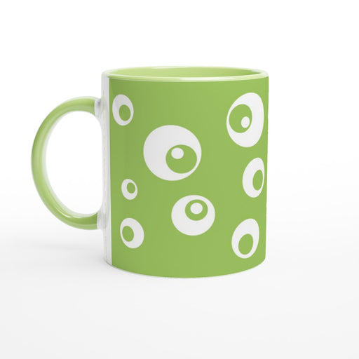 Tasse mit Kreisen - grün/weiß, verschiedene Farben