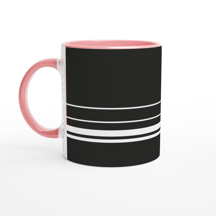 Tasse mit Streifen - schwarz/weiß, verschiedene Farben