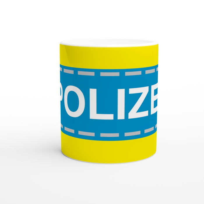 Tasse Polizeistreifen - blau/gelb