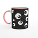 Tasse mit Kreisen - schwarz/weiß, verschiedene Farben