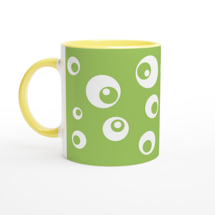 Tasse mit Kreisen - grün/weiß, verschiedene Farben