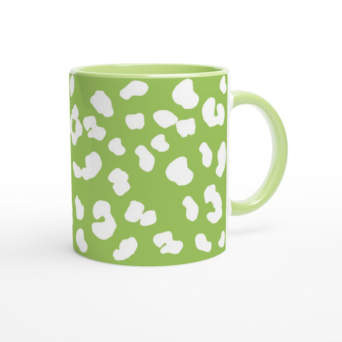 Tasse mit Leopardenmuster - grün/weiß, verschiedene Farben