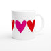 Tasse mit großen Herzen - pink/rot