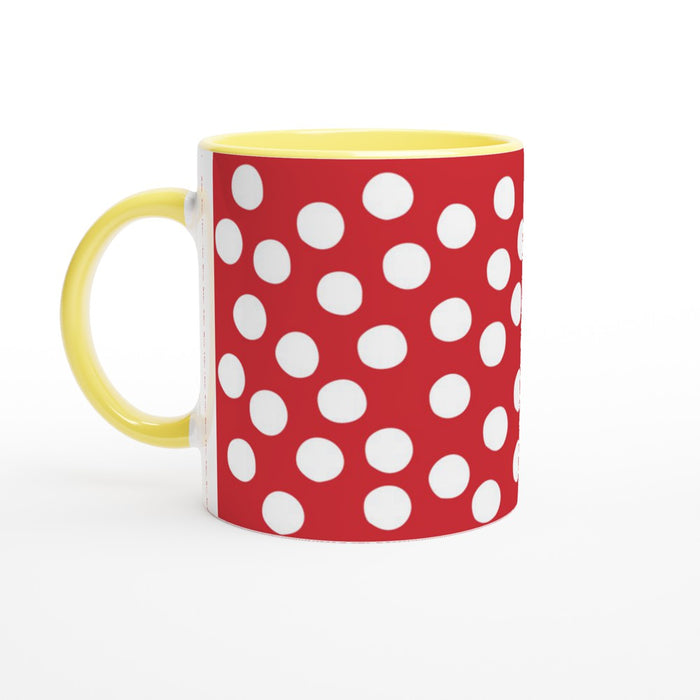 Tasse mit Punkten - rot/weiß, verschiedene Farben