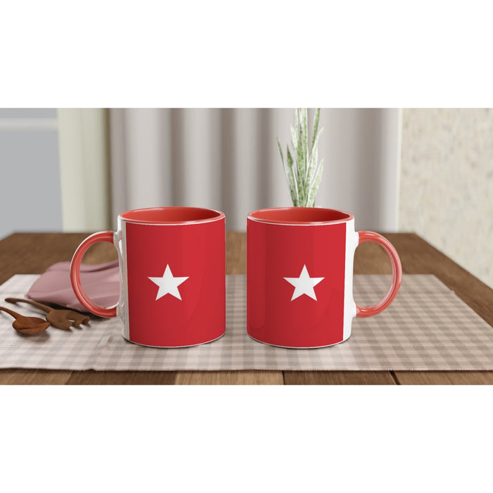 Tasse mit Stern - rot/weiß, verschiedene Farben