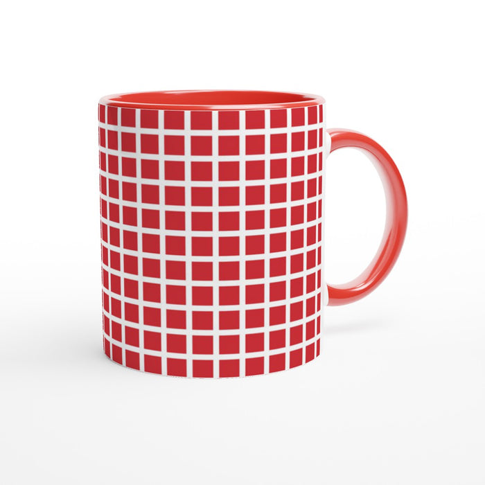 Tasse kariert - rot/weiß, verschiedene Farben