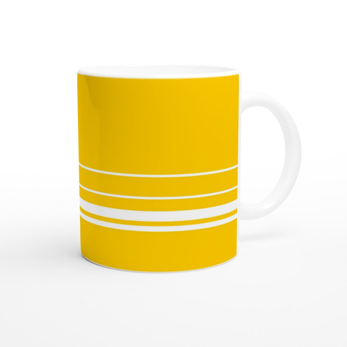 Tasse mit Streifen - sonnengelb/weiß