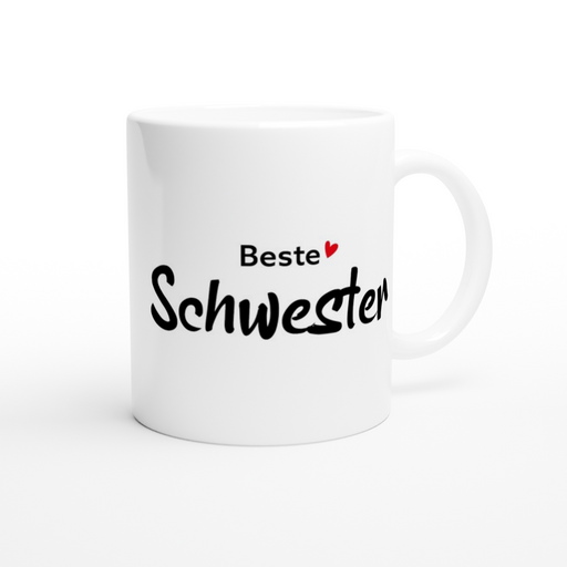 Tasse Beste Schwester mit Herz - rot