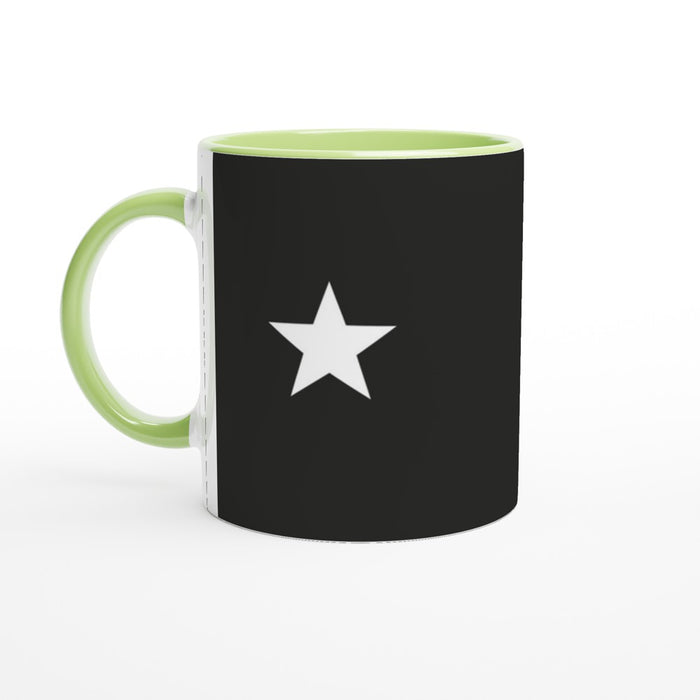 Tasse mit Stern - schwarz/weiß, verschiedene Farben